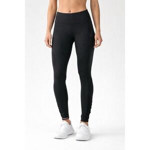Lululemon Speed Tight IV Leggings Black Ruched Ankle Running Pants Womens 10 New